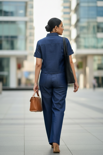 Reya Denim Blue Co ord set