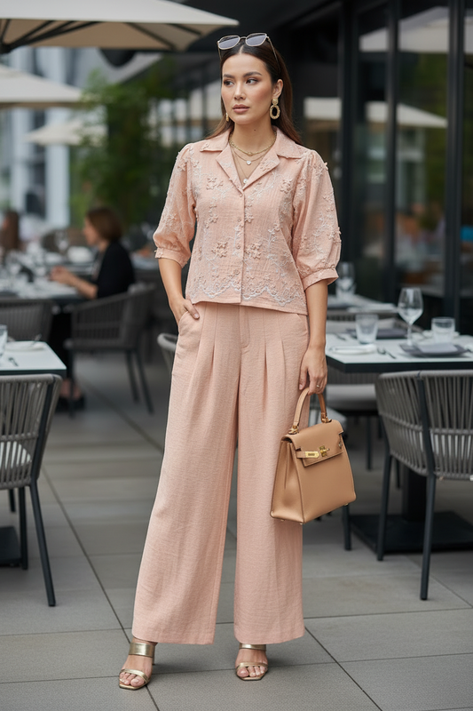 Charvi Pastel Peach Co ordset