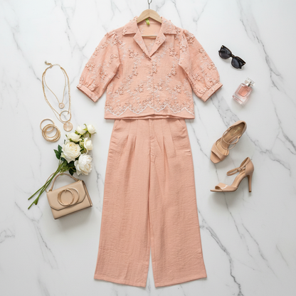 Charvi Pastel Peach Co ordset