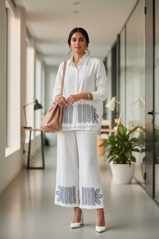 The Vanya Ease White Co ord Set