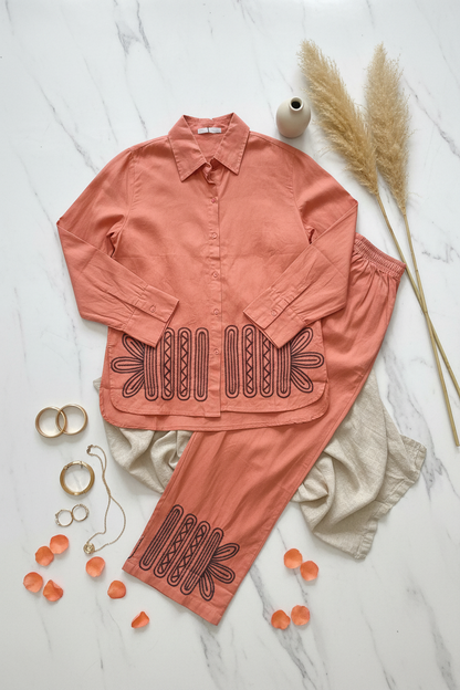 The Vanya Ease Orange Co ord Set