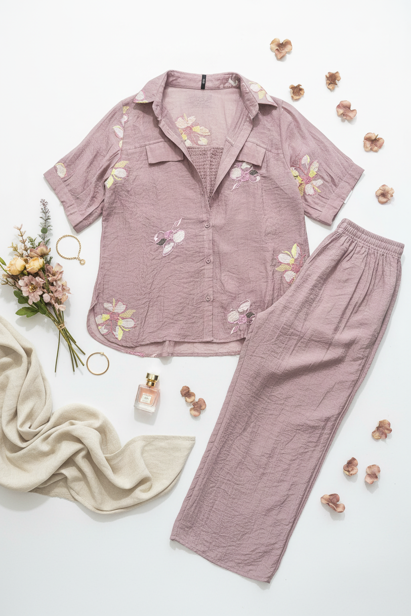 The Casual Chic Dusty Pink 3 Pc Co ordset