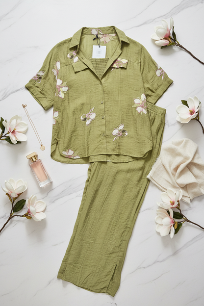 The Casual Chic Green 3 Pc Co ordset