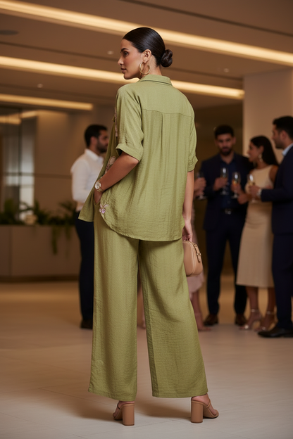 The Casual Chic Green 3 Pc Co ordset