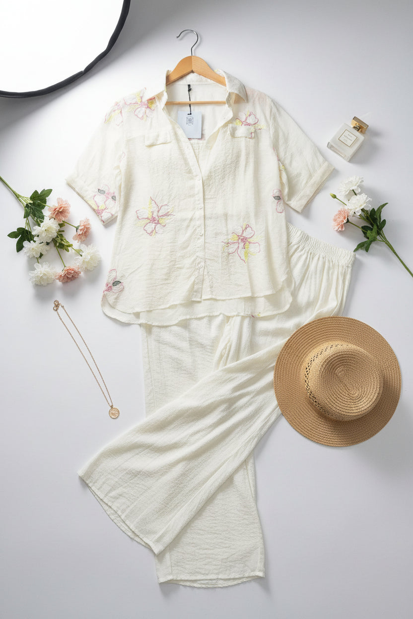 The Casual Chic White 3 Pc Co ordset