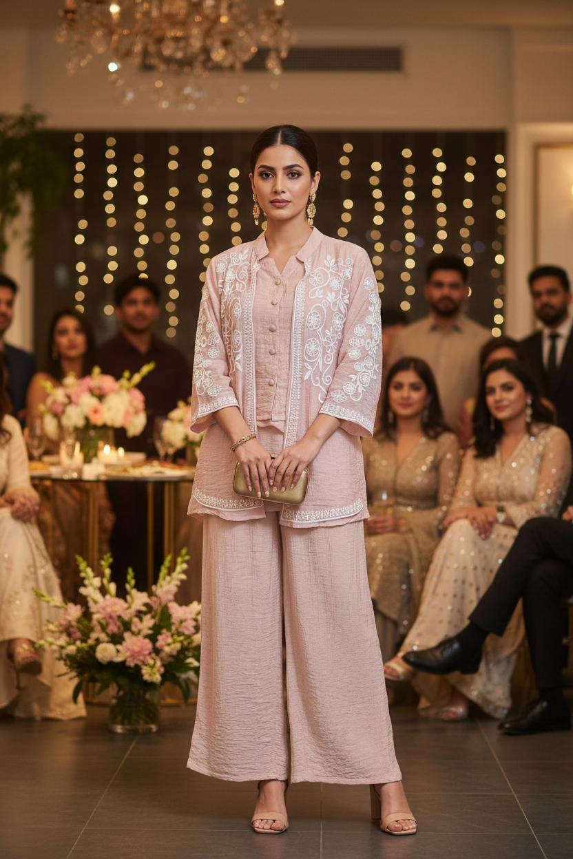 The Saira Soft Move 3 Piece Co ordset in Peach