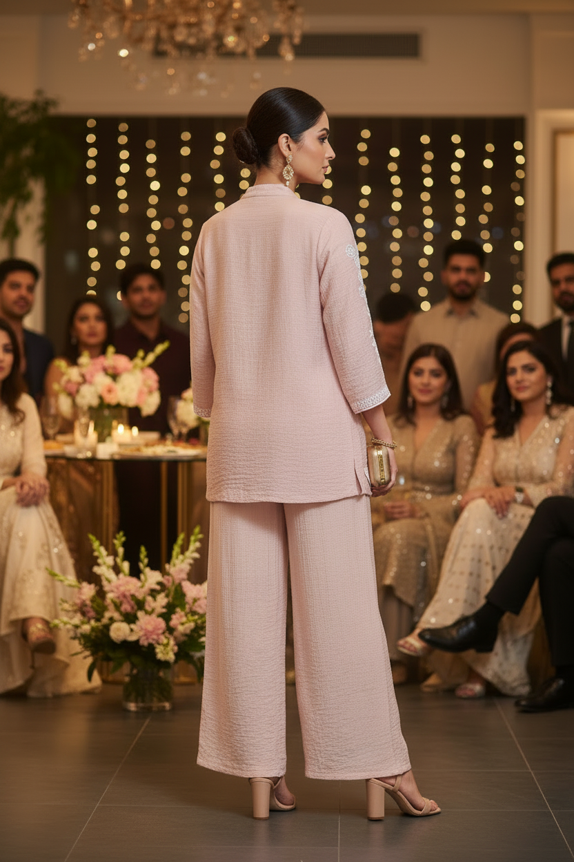 The Saira Soft Move 3 Piece Co ordset in Peach