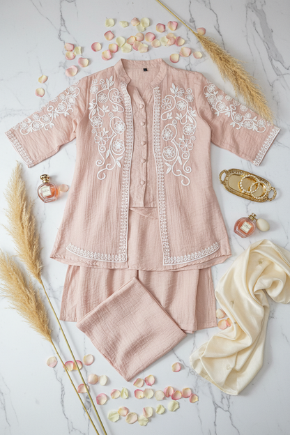 The Saira Soft Move 3 Piece Co ordset in Peach