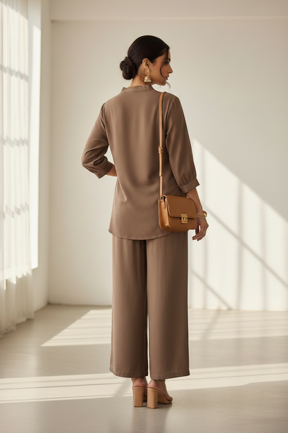 The Elina Grace Co ordset in Brown