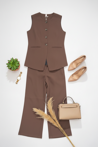 The Power Vest with Trouser in Brown