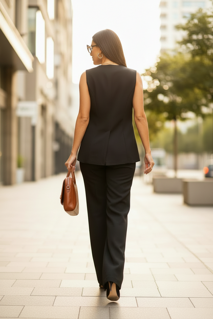 The Power Vest with Trouser in Black