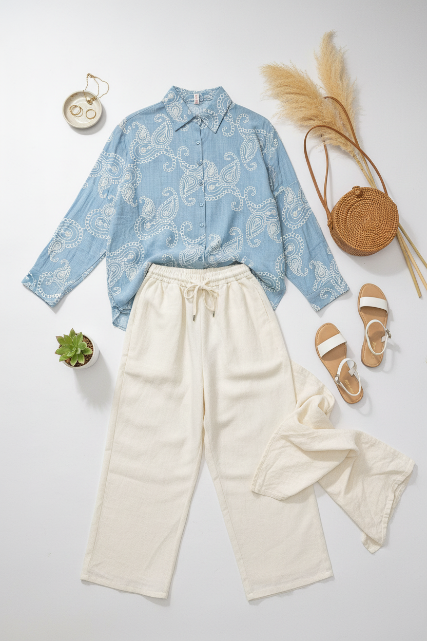 The Everyday Smart Co ord in Sky Blue
