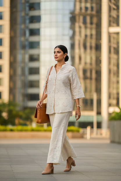Charvi 2.0 Co ord Set In Pastel Yellow