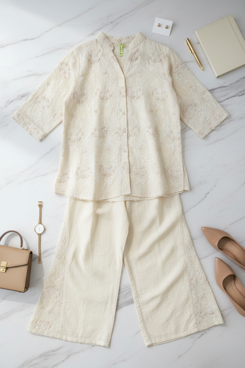 Charvi 2.0 Co ord Set In Pastel Yellow