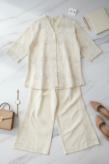Charvi 2.0 Co ord Set In Pastel Yellow
