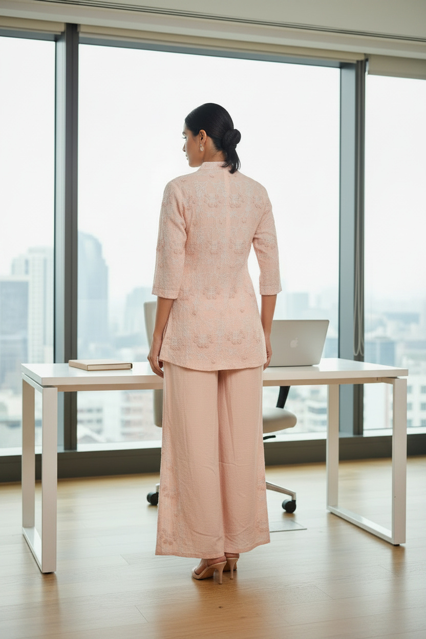 Charvi 2.0 Co ord Set In Pastel Peach