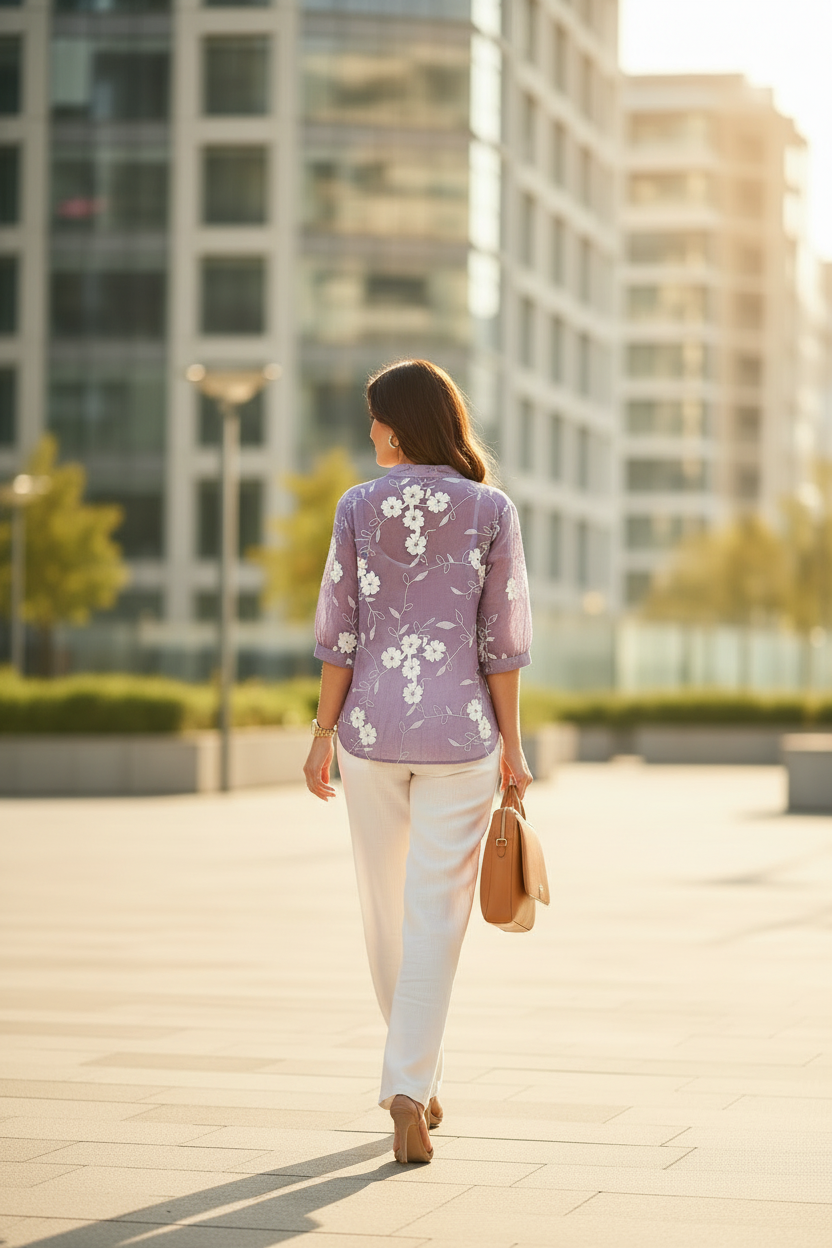 Zara Bloom Co-ord Set In Purple