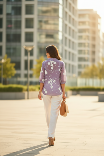 Zara Bloom Co-ord Set In Purple