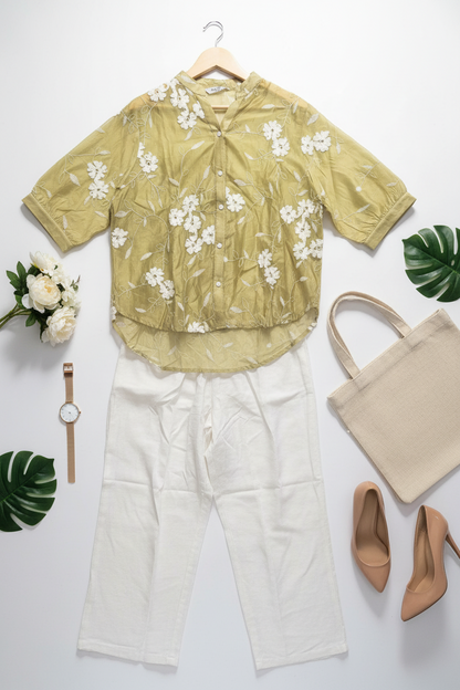 Zara Bloom Co-ord Set In Green