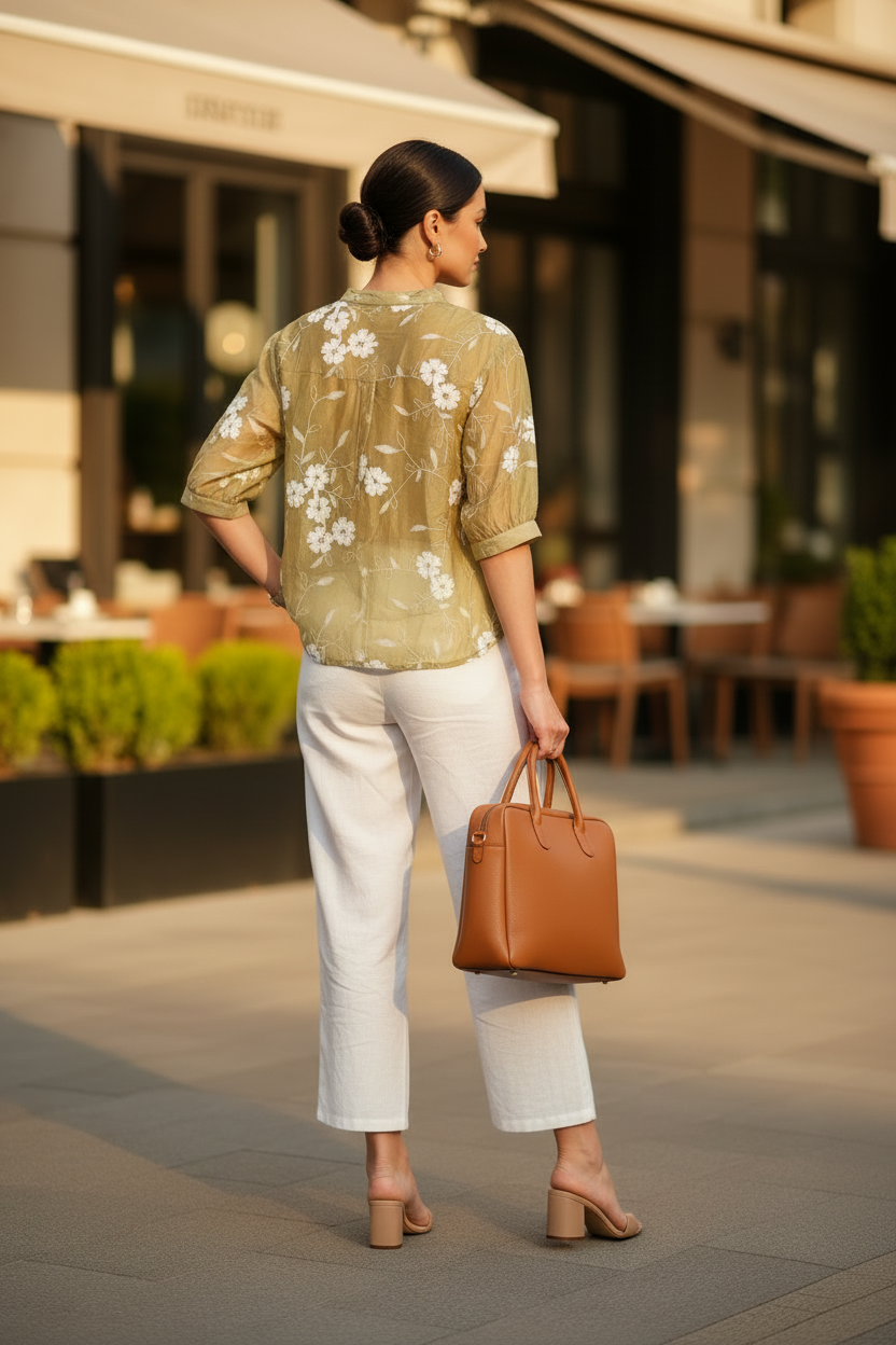 Zara Bloom Co-ord Set In Green