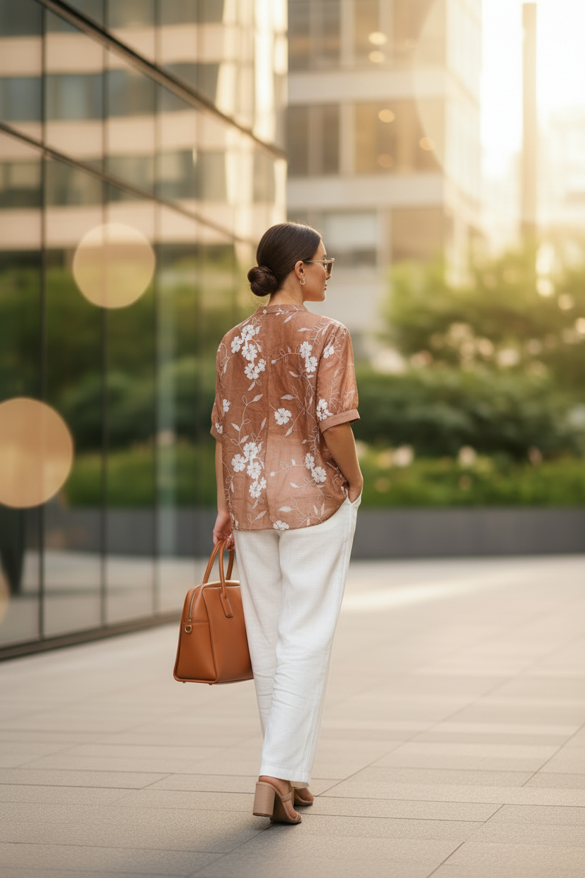 Zara Bloom Co-ord Set In Brown