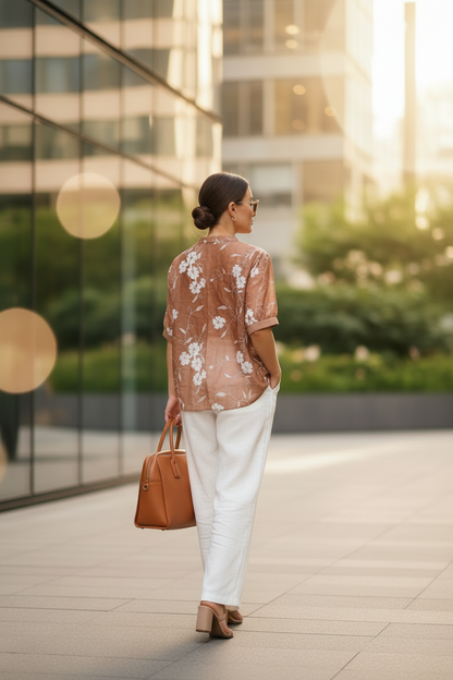 Zara Bloom Co-ord Set In Brown