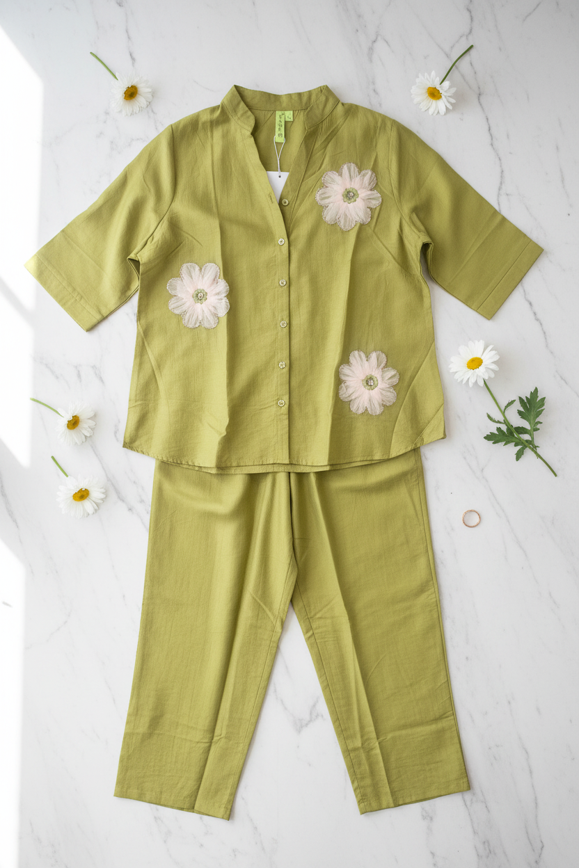 Avni Blush Co ord Set In Green