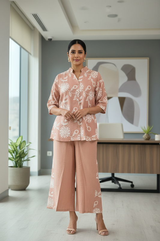 Light Brown Sanya Executive Floral Pants