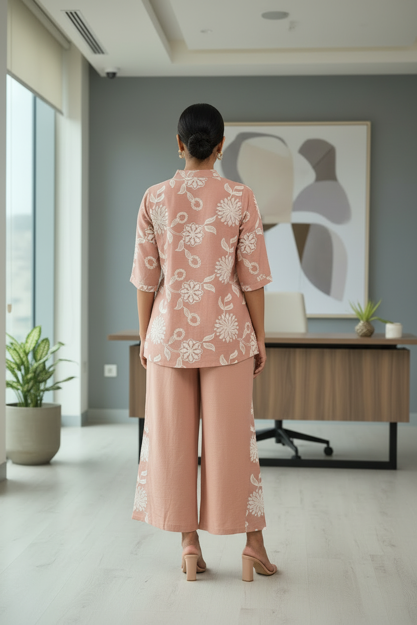 Light Brown Sanya Executive Floral Pants