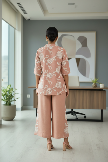 Light Brown Sanya Executive Floral Pants