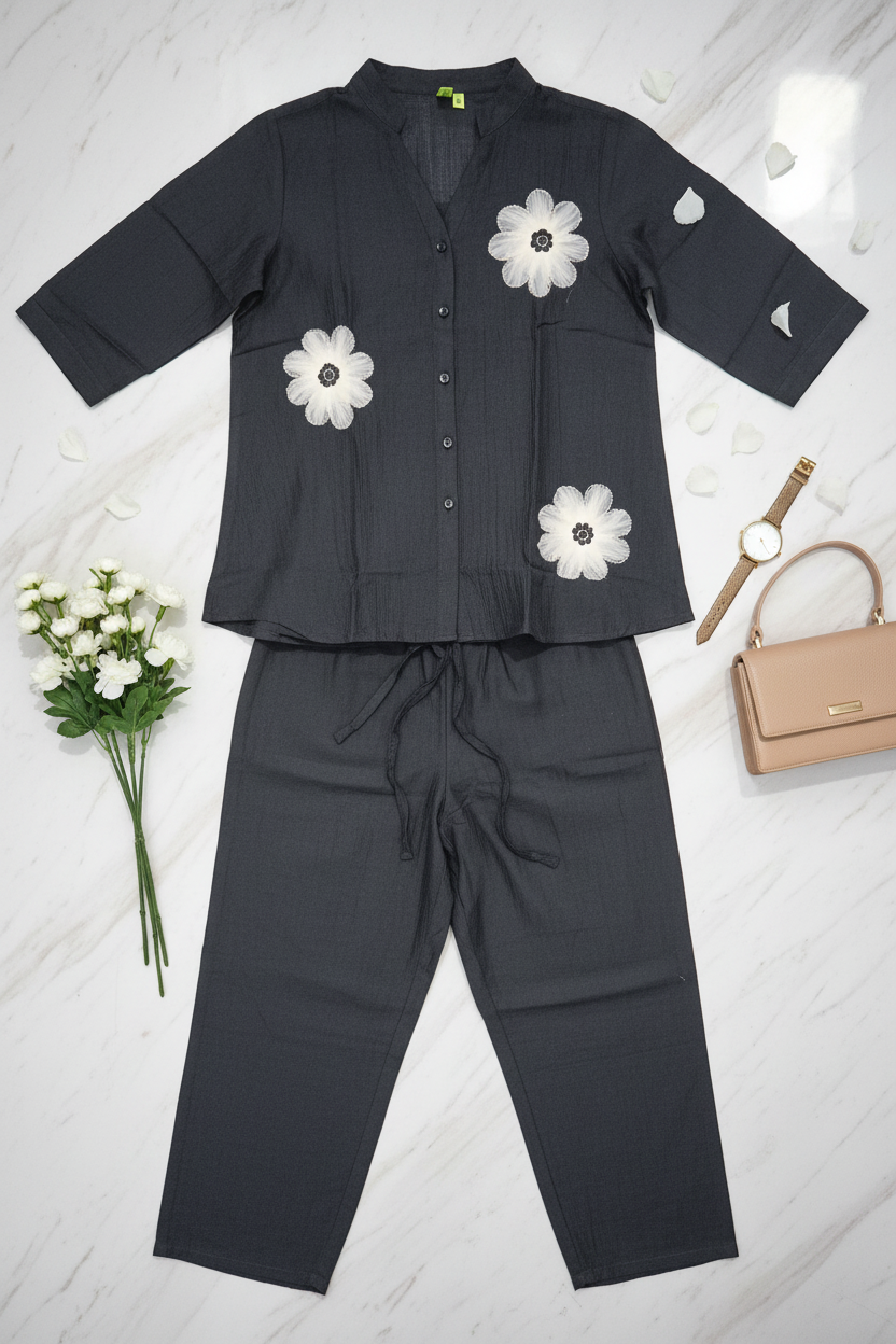 Avni Blush Co ord Set In Black