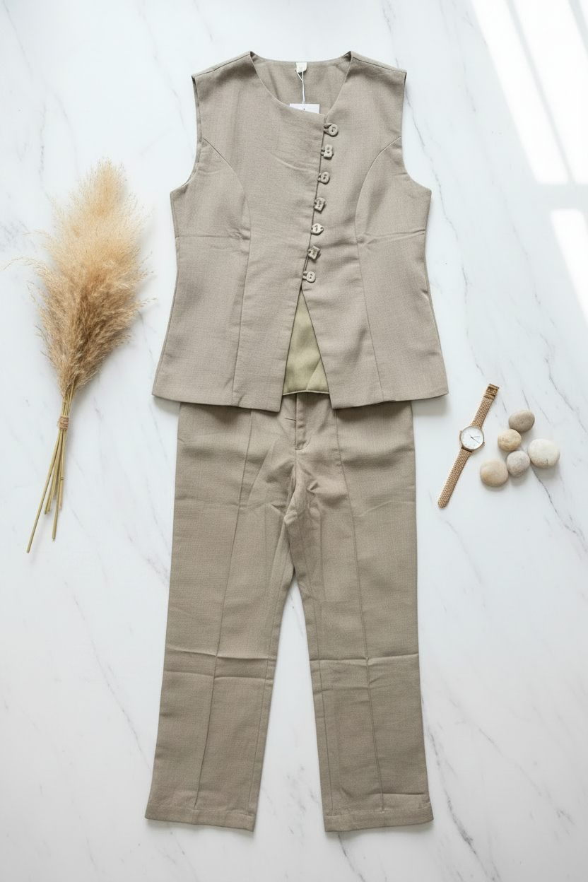 Tara Cross Button Formal Set
