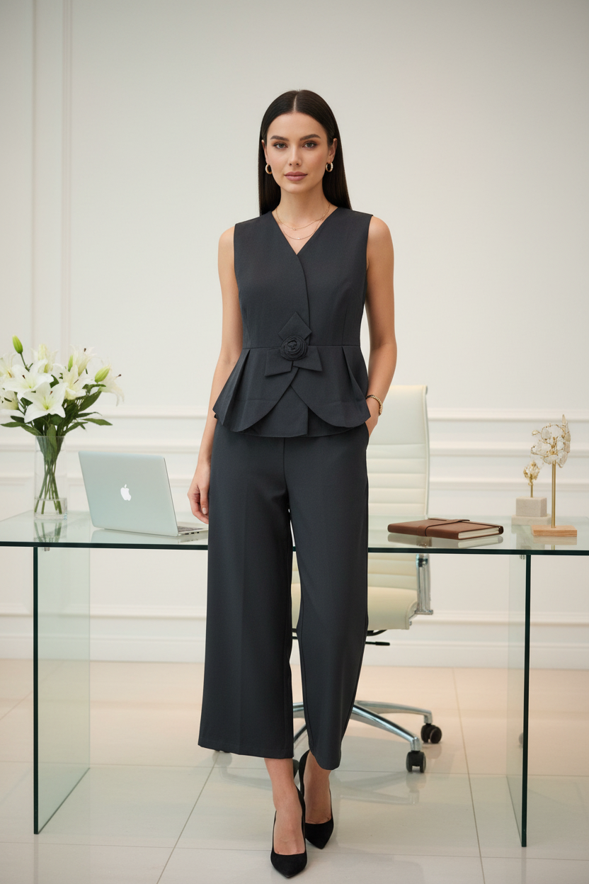 Confidence Code In Black Co ord Set