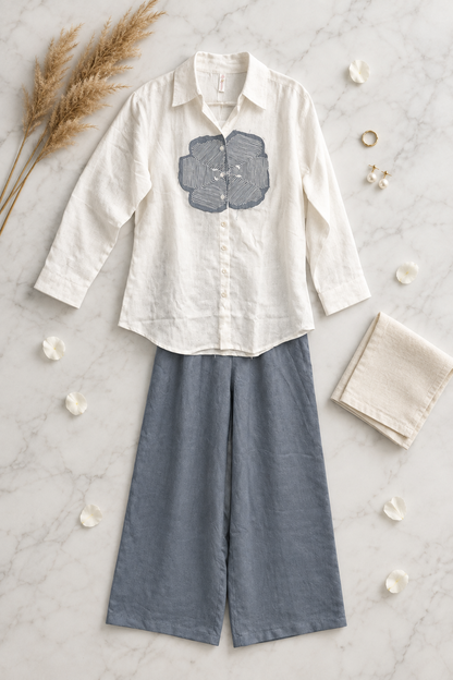Ivory Mira Workday Coord Set In Grey