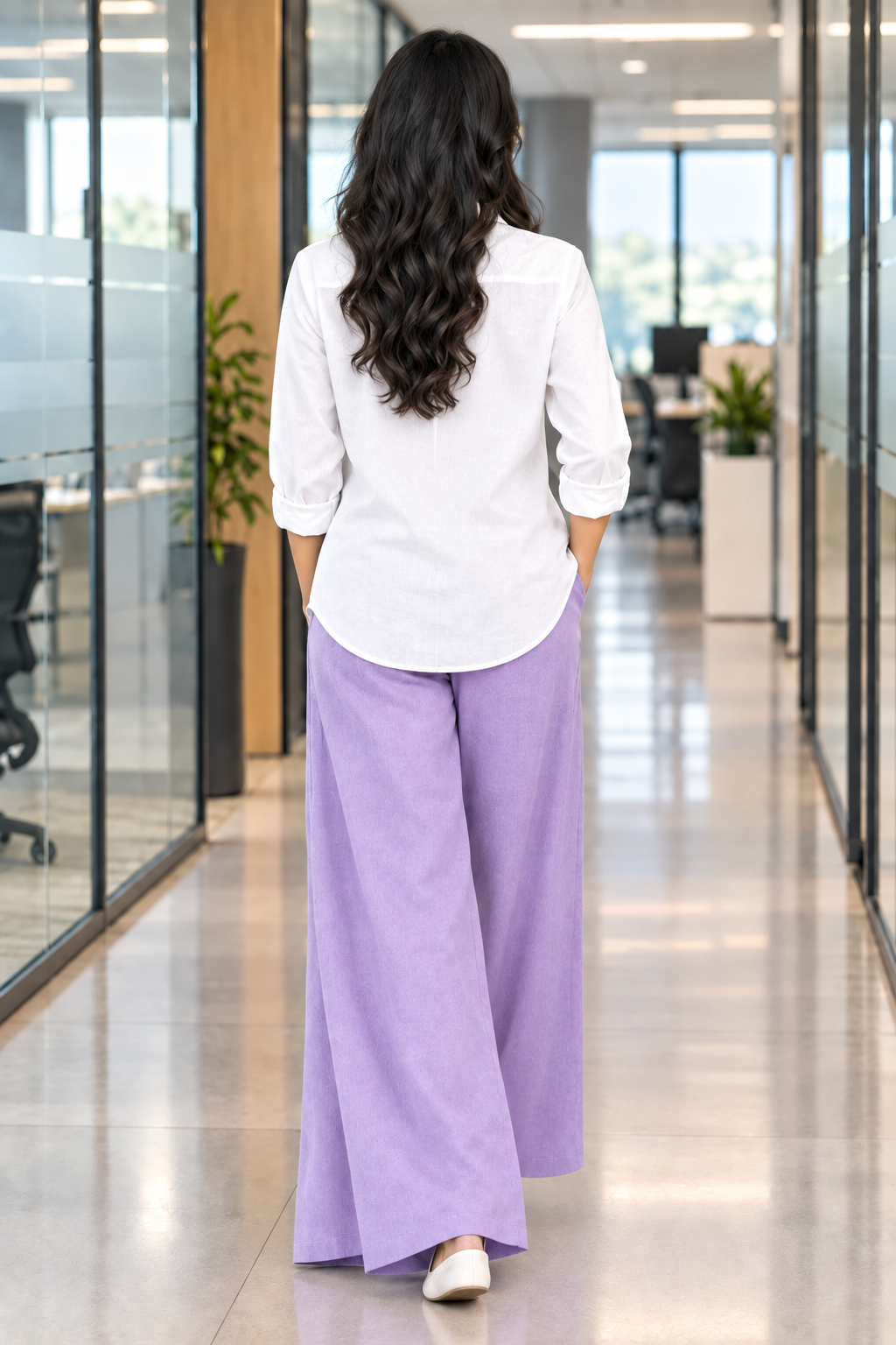 Ivory Mira Workday Coord Set In Purple