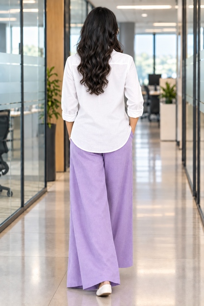 Ivory Mira Workday Coord Set In Purple