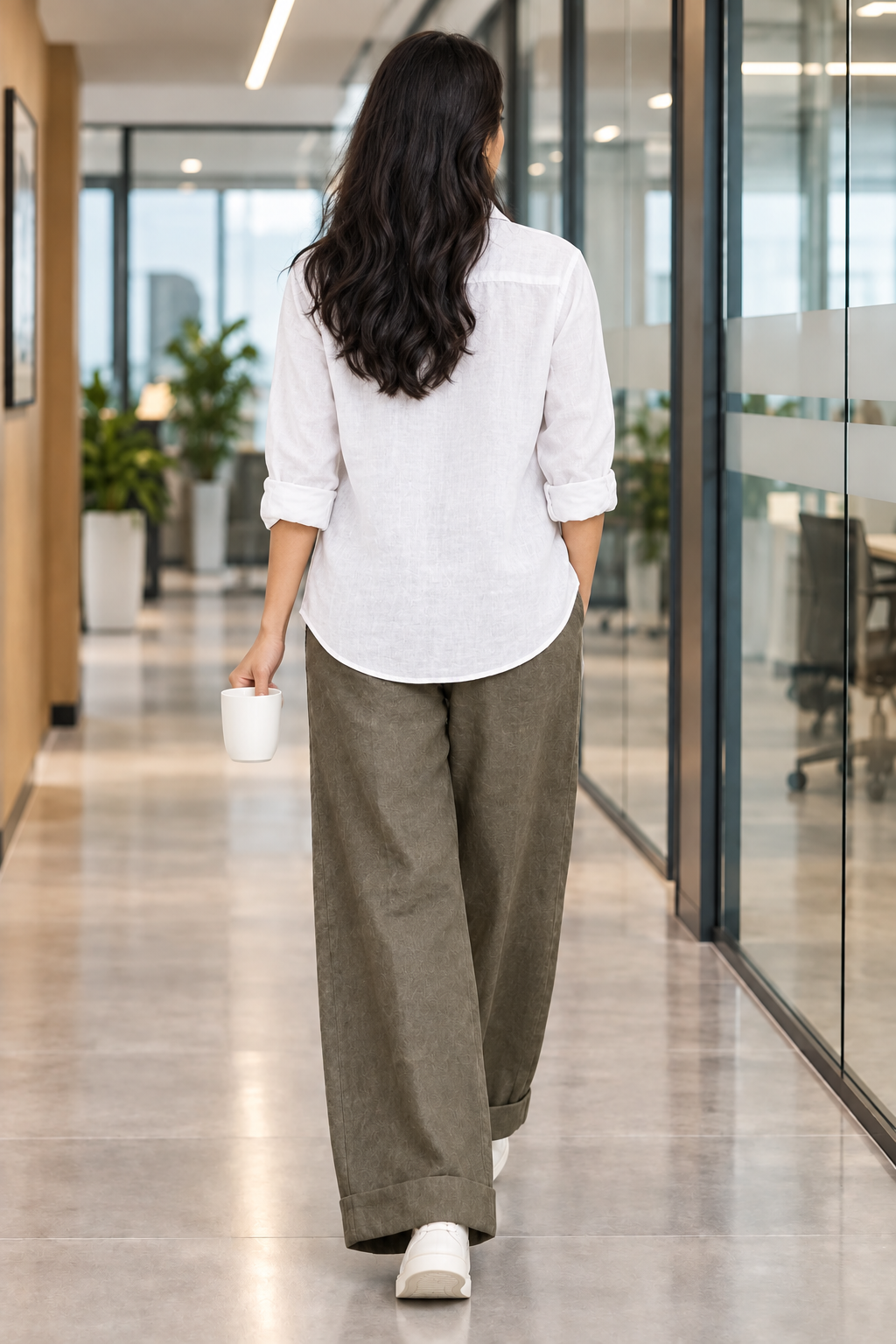 Ivory Mira Workday Coord Set In Brown