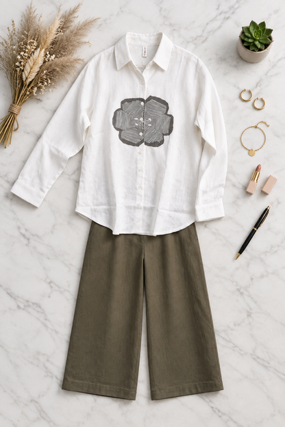 Ivory Mira Workday Coord Set In Brown