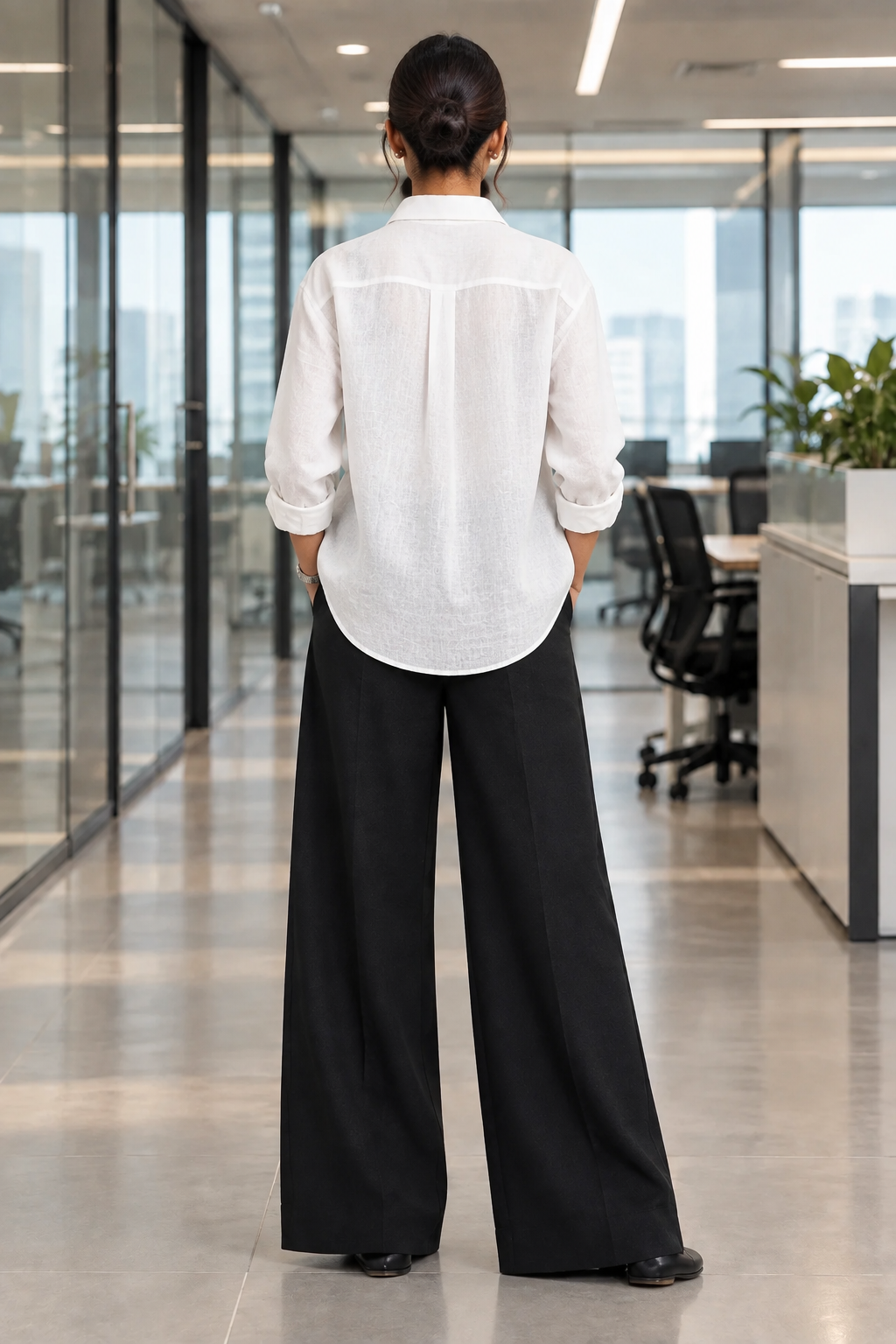 Ivory Mira Workday Coord Set In Black