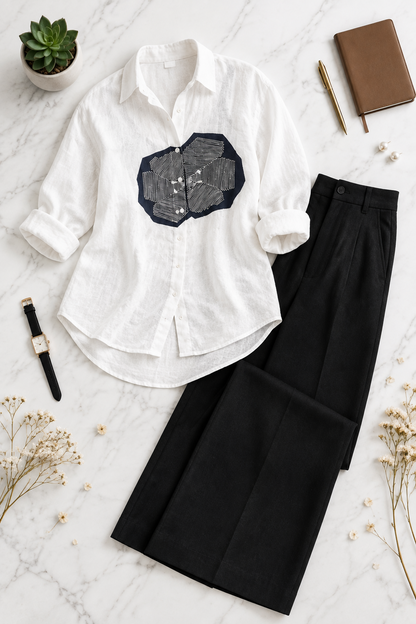 Ivory Mira Workday Coord Set In Black