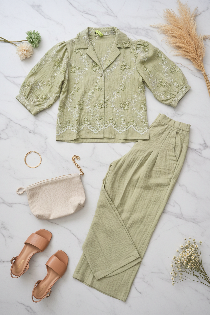 Charvi Pastel Green Co ordset