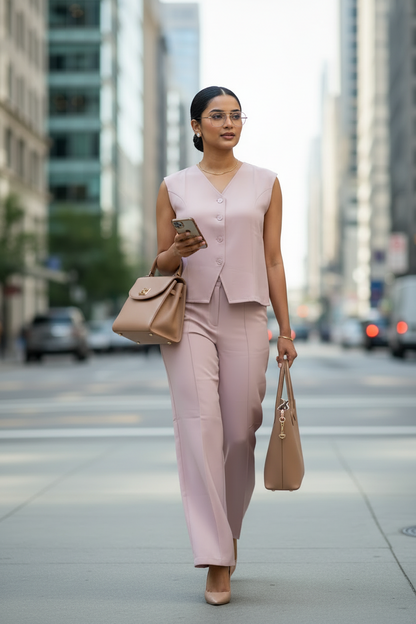 The Kiara Baby Pink Office Set
