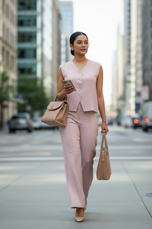 The Kiara Baby Pink Office Set