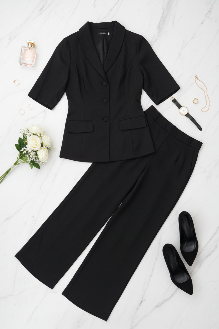 The Ira Black Blazer Set