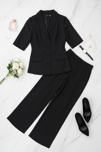 The Ira Black Blazer Set