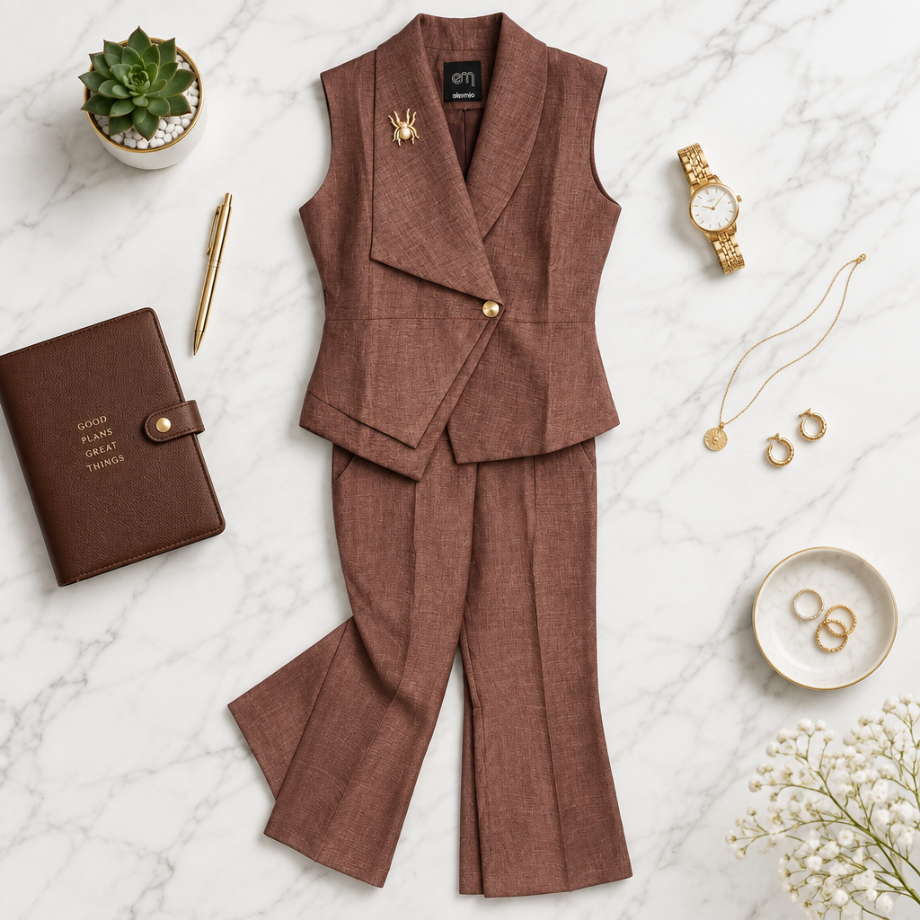 Amara Brown Wrap Set