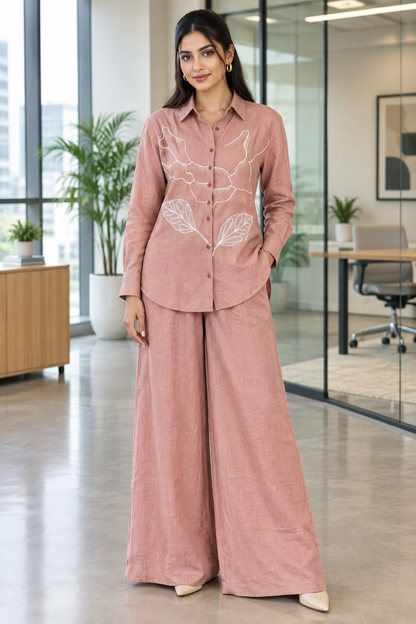 Mira Casual Coord Set In Peach