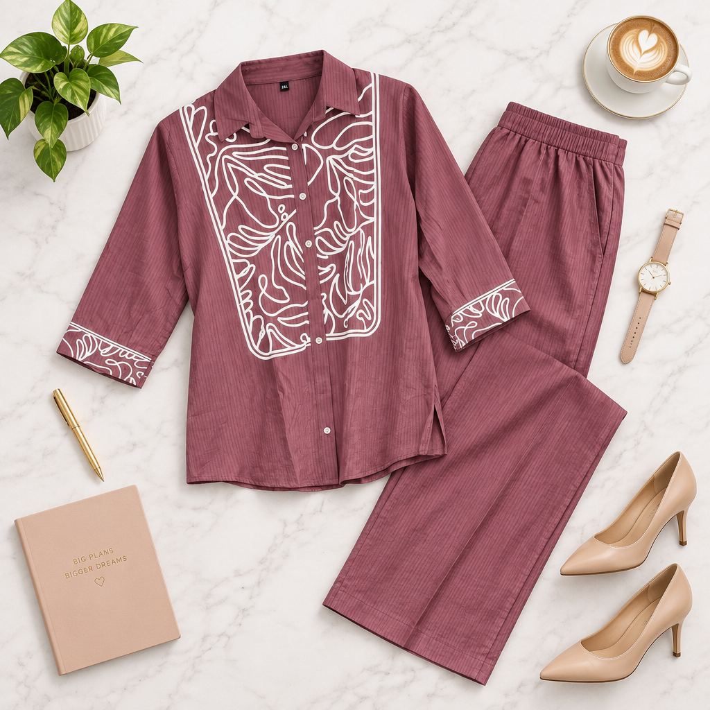 Avni Chic Coord In Maroon