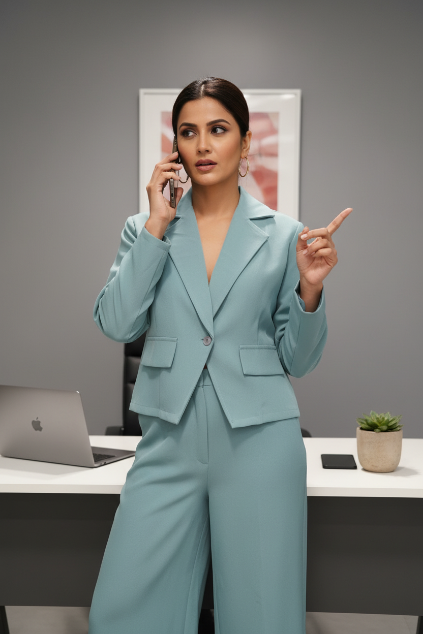The Alina Teal Blue Office Set